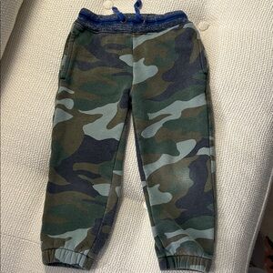 Mini Boden Green and Blue Camouflage Joggers Size 4y